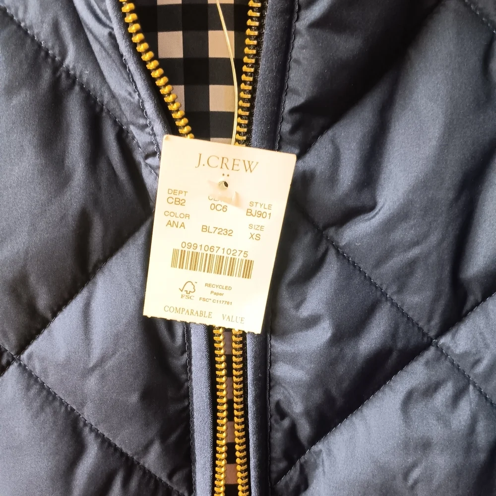 J. Crew Navy Quilted Vest